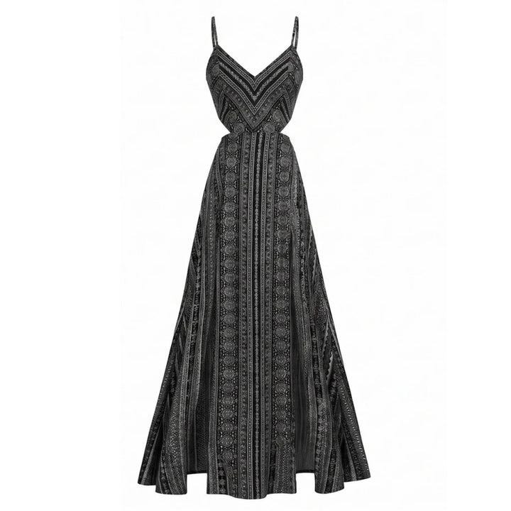 Boho Smocked High Slit Maxi Dress