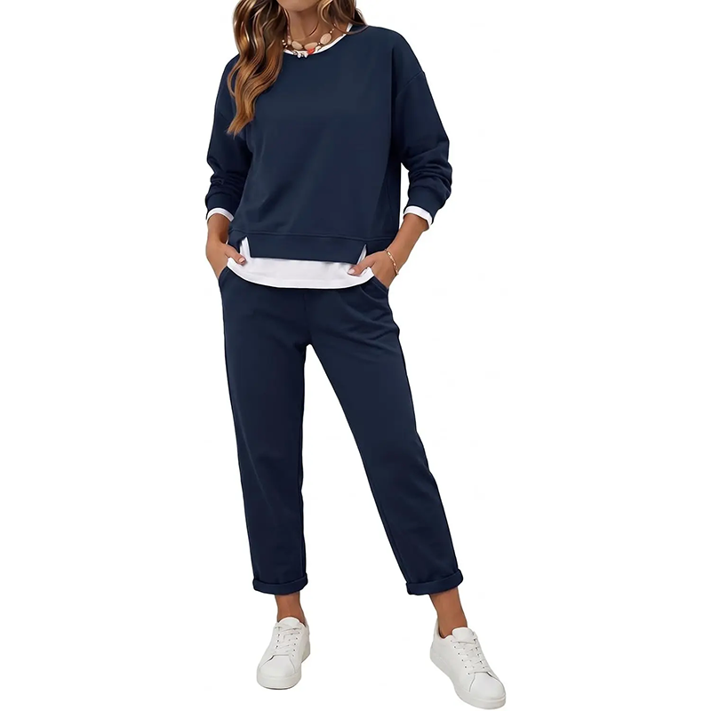 Color Block Sweatshirt Jogger Set