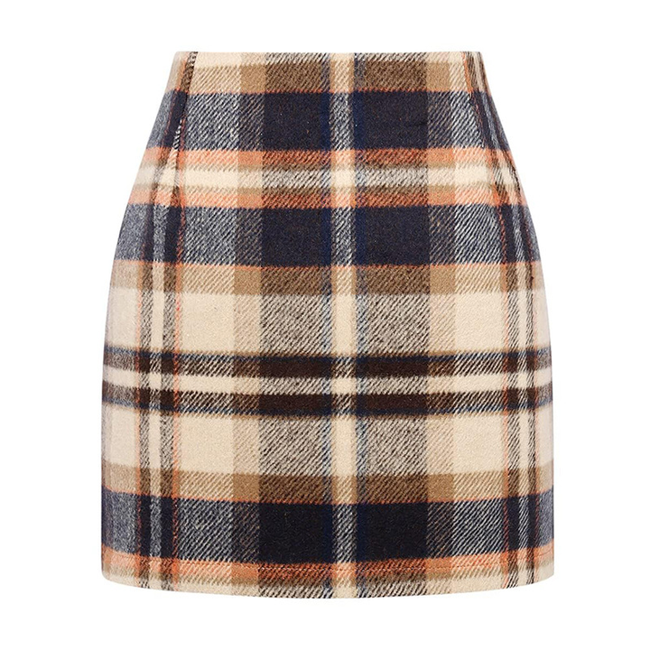 Plaid High Waist Mini Skirt