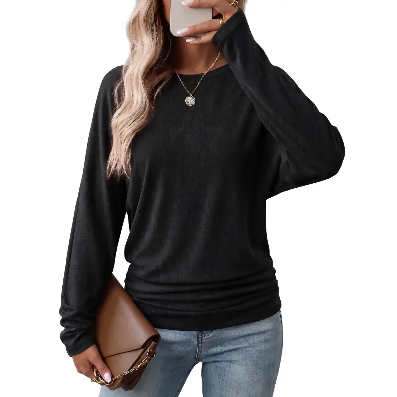 Round Neck Long Sleeve Knit Top