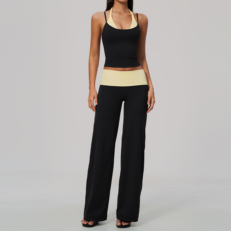 Contrast Color Activewear Two Piece