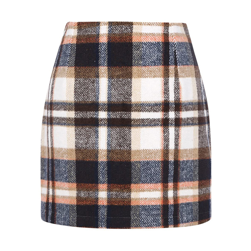 Plaid High Waist Mini Skirt