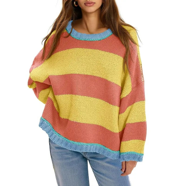 Striped Knit Oversized Sweater