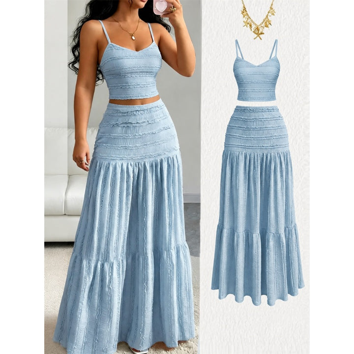 Knit Crop Top Skirt Set