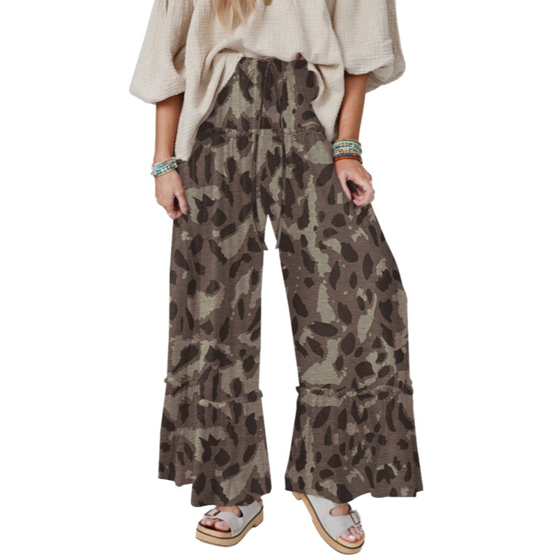 Camouflage Wide Leg Cargo Pants