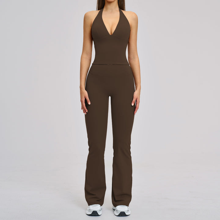 Halter Flare Yoga Two Piece Set