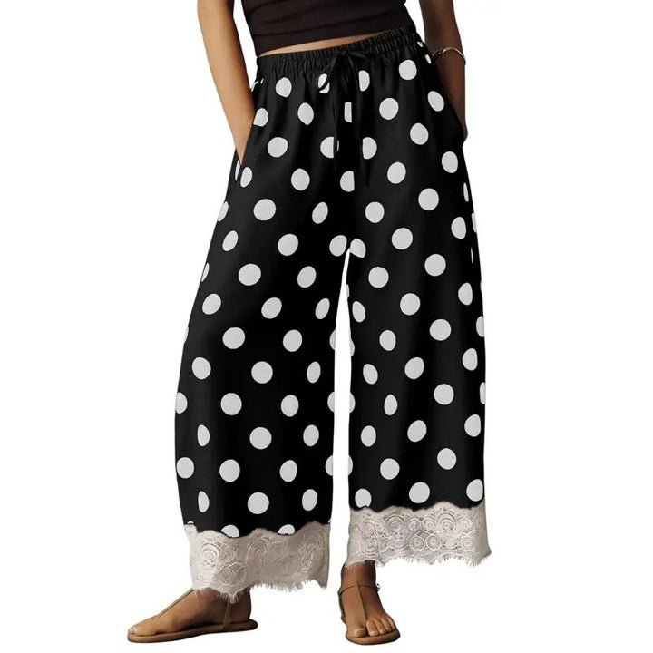 Polka Dot Lace Wide Leg Pants
