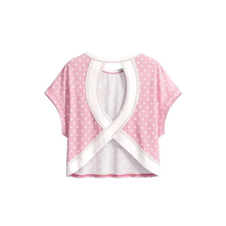 Polka Dot Open Back Crop Tee