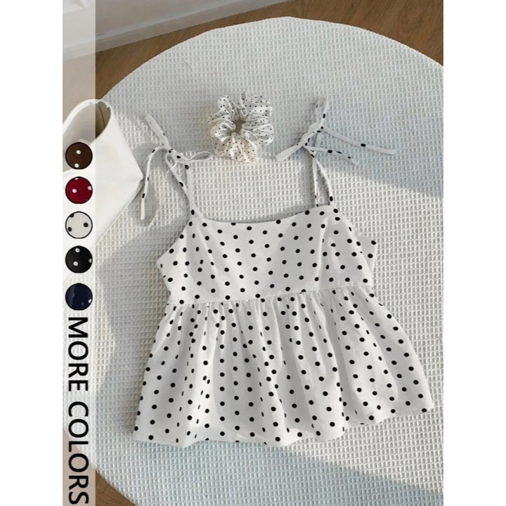 Polka Dot Bow Tie Cami Top