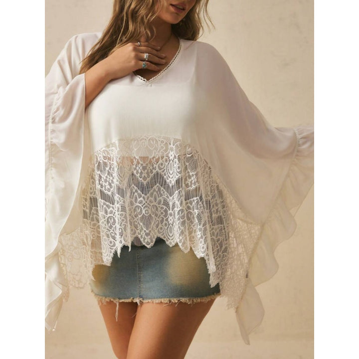Boho Lace Batwing Beach Cover Up