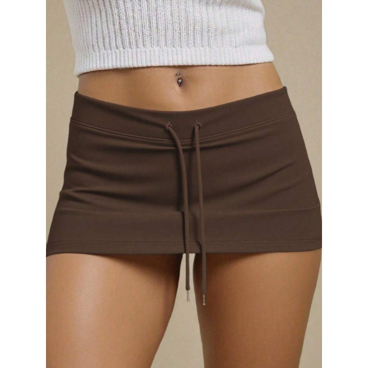 Low Rise Drawstring A Line Skort
