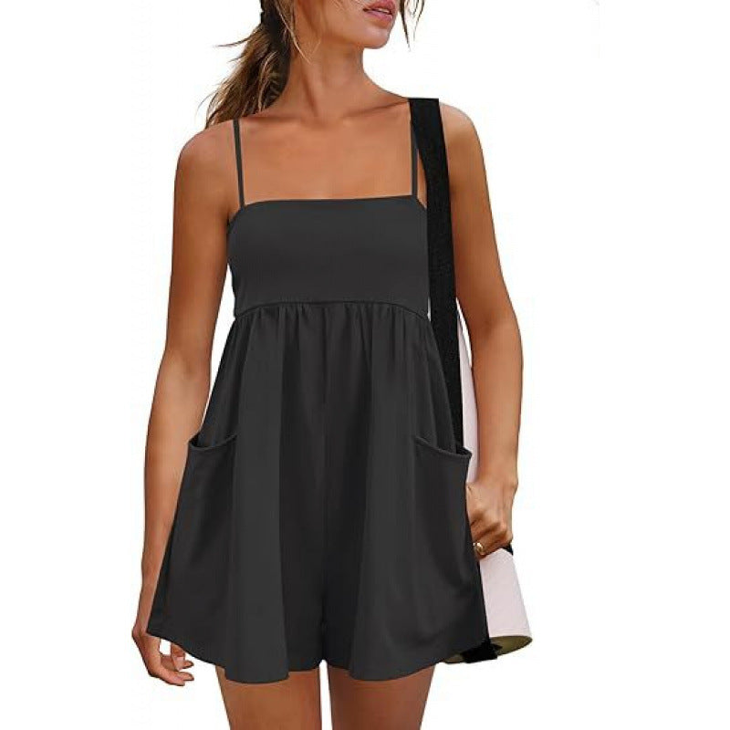 Women Casual Pocket Romper