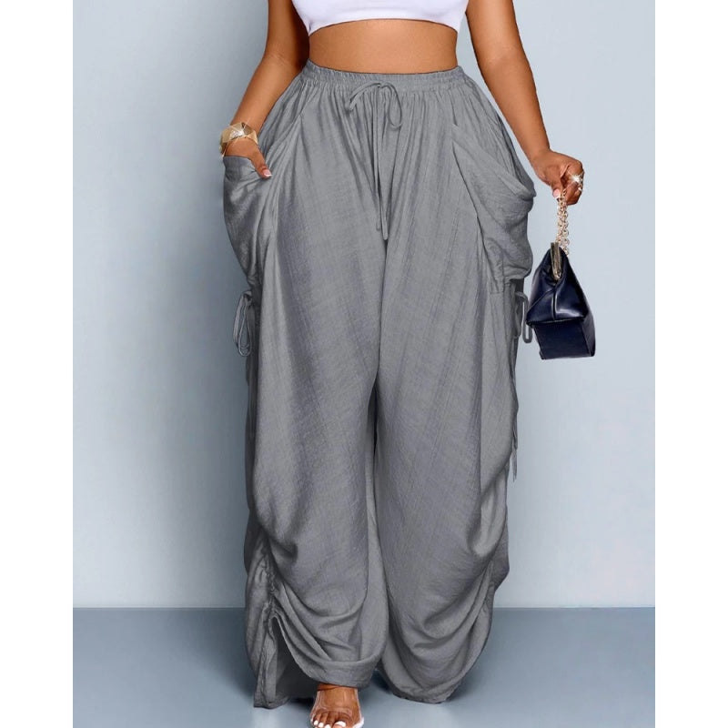 High Waist Drawstring Harem Pants
