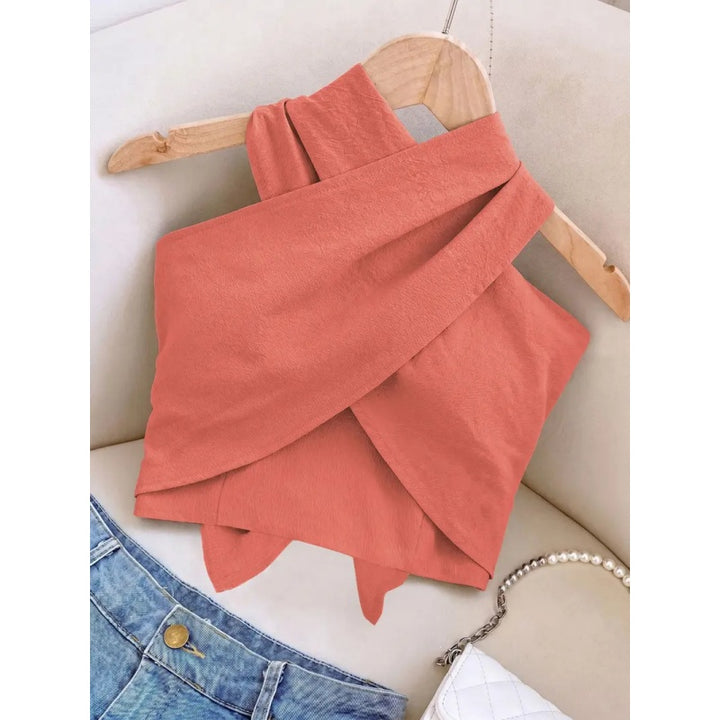 Cross Halter Backless Crop Top
