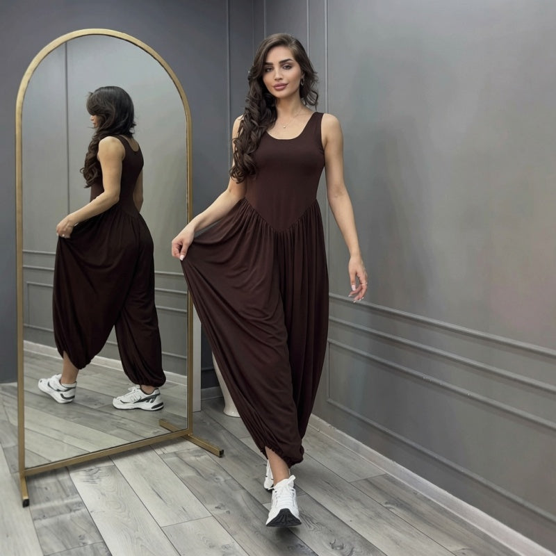 Wide Leg Sleeveless Jumpsuit