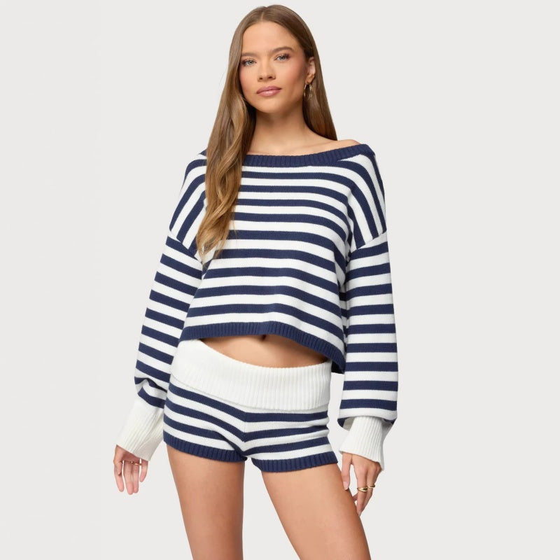 Striped Knit Lounge Set