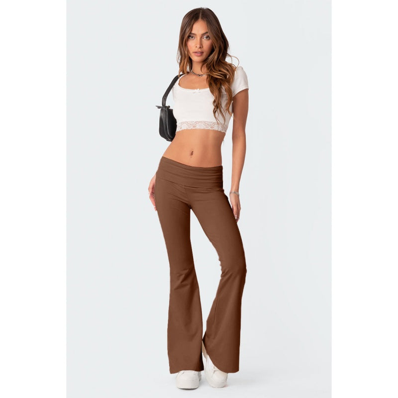 High Waist Slim Flared Pants