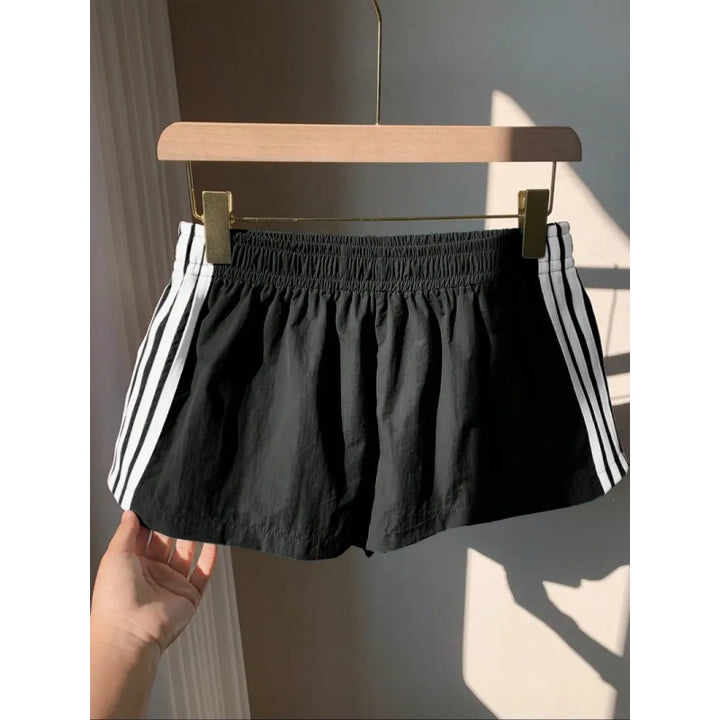 Retro Stripe High-Waist Shorts