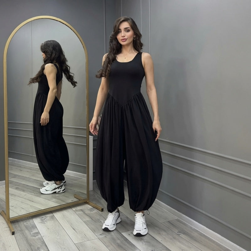 Wide Leg Sleeveless Jumpsuit