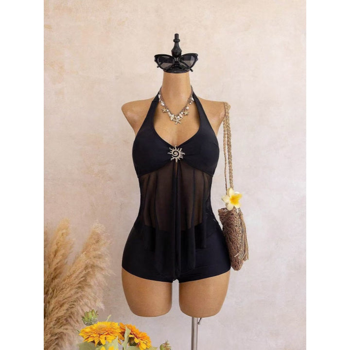 Polka Dot Halter Tankini Set
