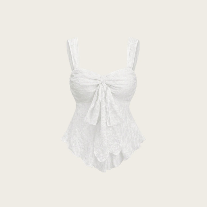 Lace Bow Jacquard Cami Top