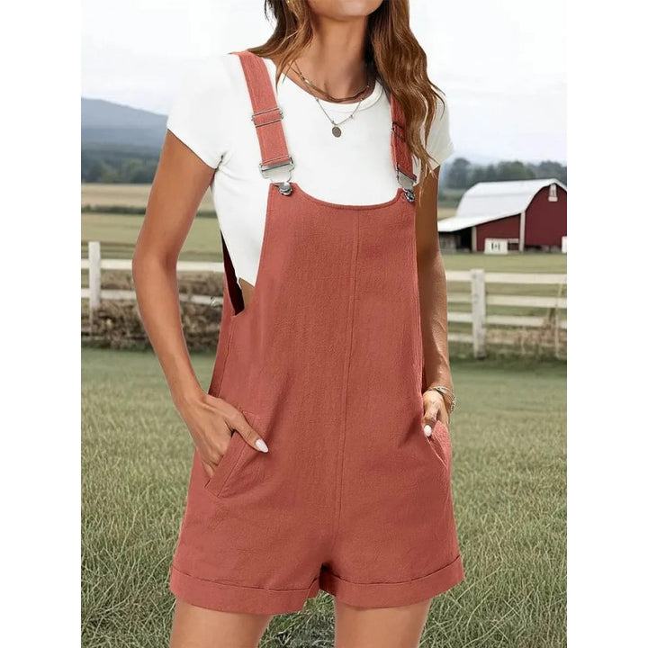 Linen Romper Shorts Women