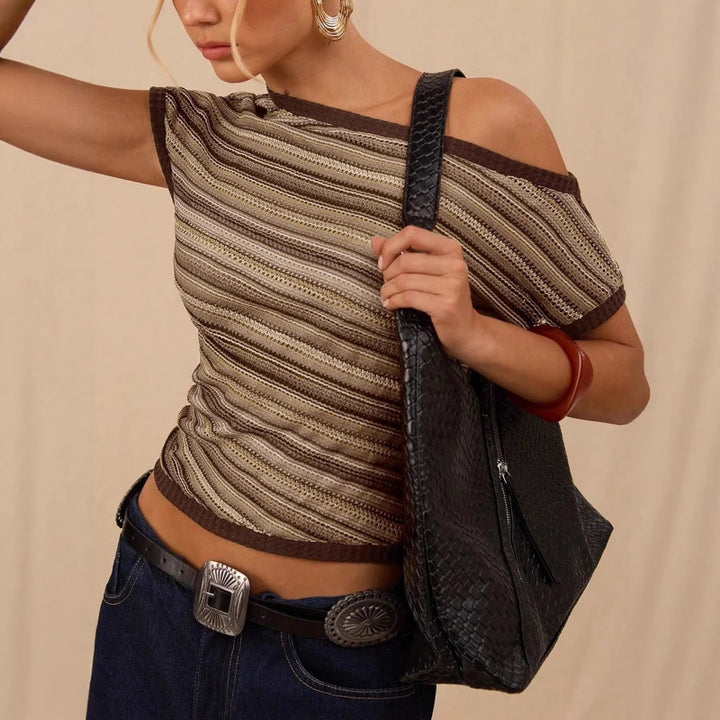 Vintage One Shoulder Knit Top