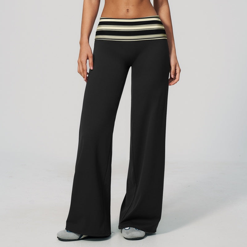 Retro Foldover Wide Leg Yoga Pants