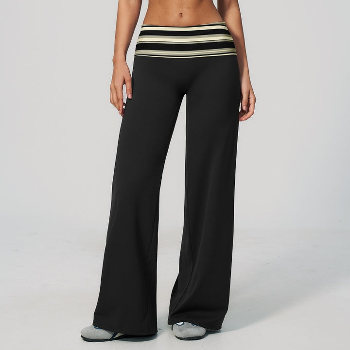Retro Foldover Wide Leg Yoga Pants