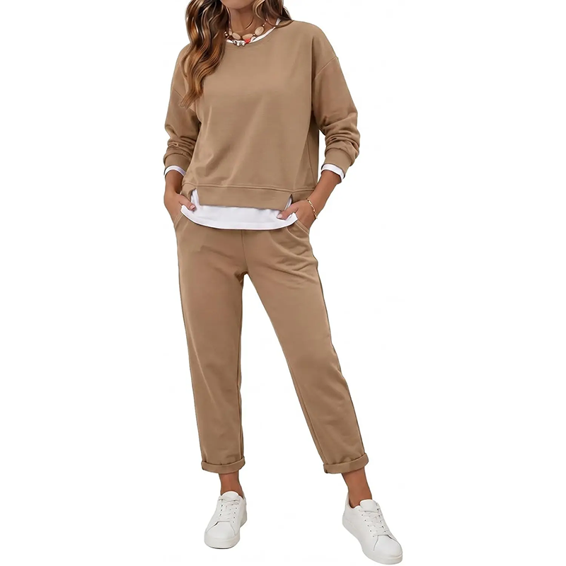 Color Block Sweatshirt Jogger Set