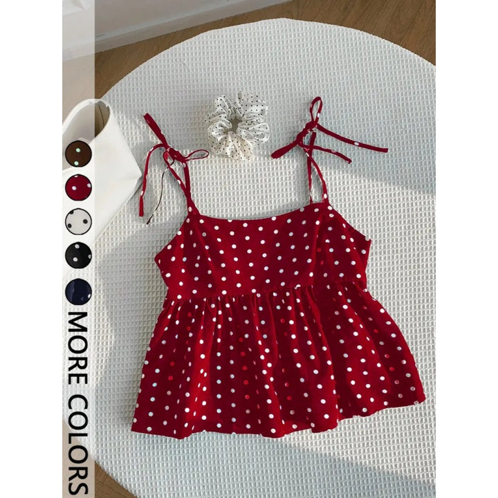 Polka Dot Bow Tie Cami Top