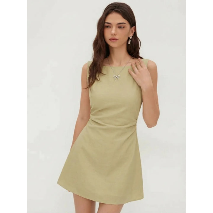 Backless Bow A Line Mini Dress