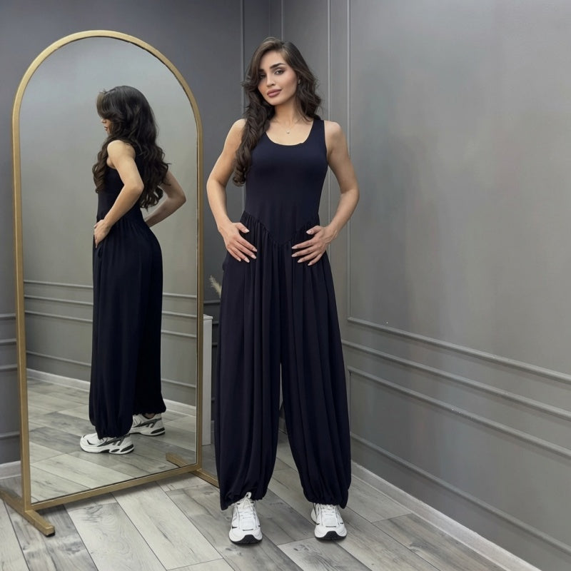 Wide Leg Sleeveless Jumpsuit