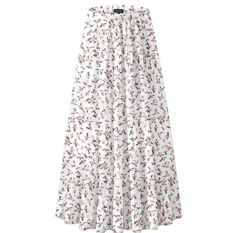 Boho Patchwork Chiffon Maxi Skirt