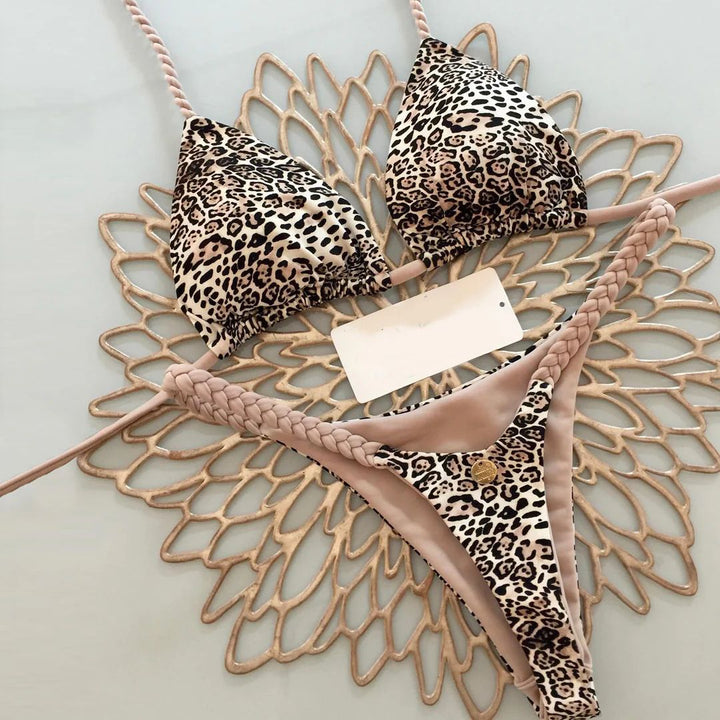 Braided Push Up Brazilian Bikini Set