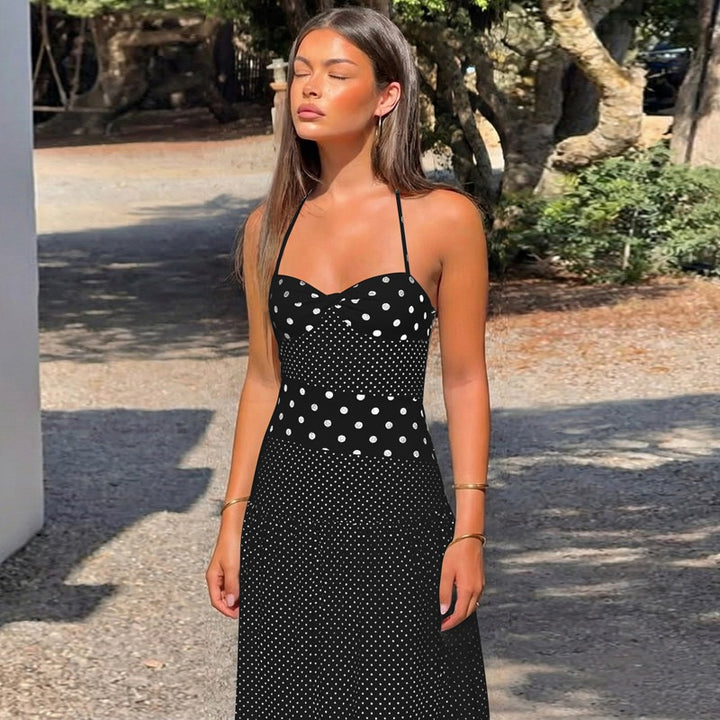 Polka Dot Halter Resort Maxi Dress
