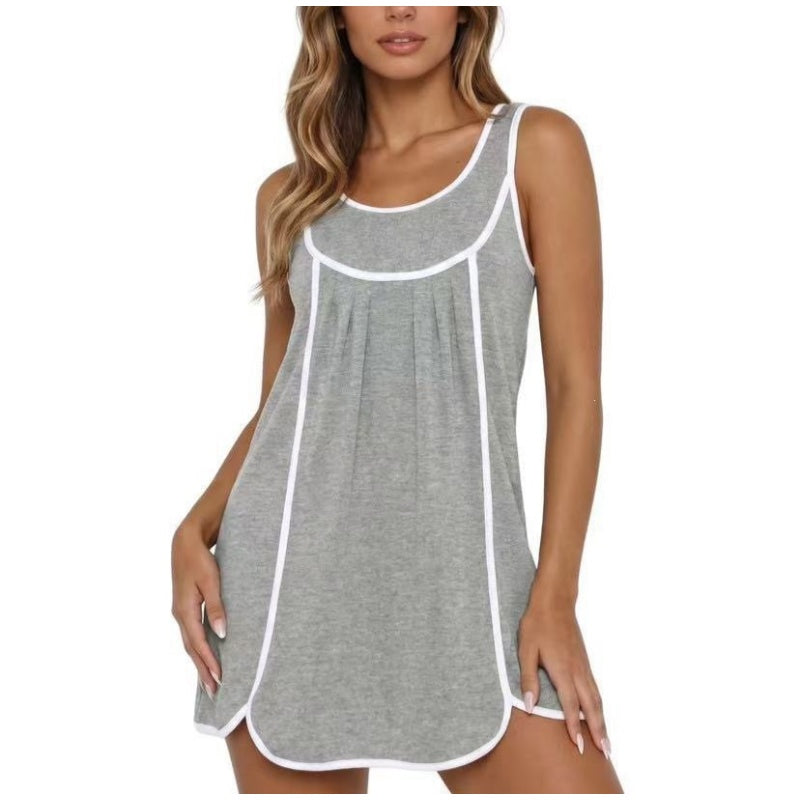 Sleeveless Contrast Cover Up Dress