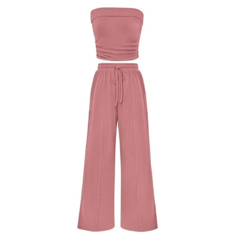 Ribbed Strapless Lounge Set