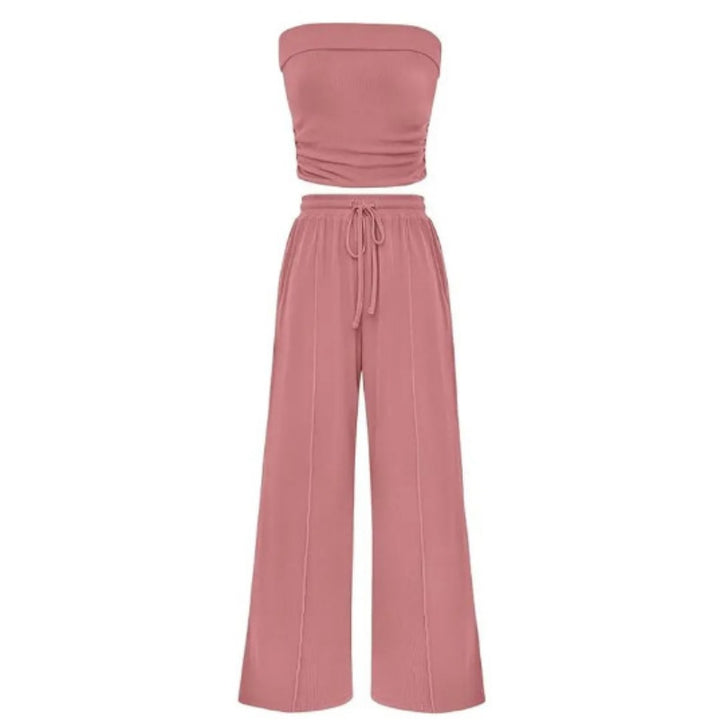 Ribbed Strapless Lounge Set
