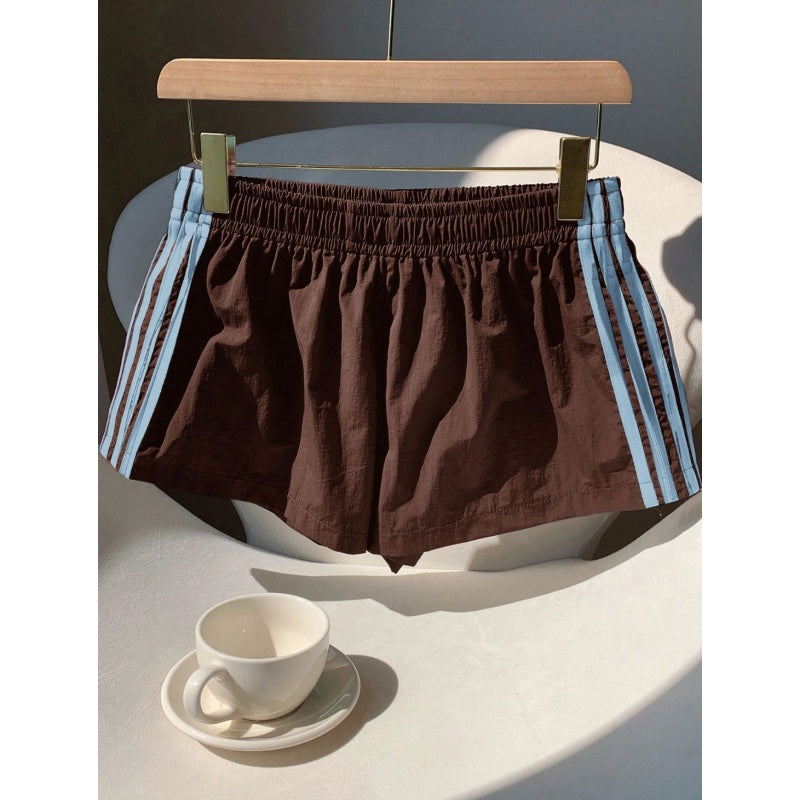 Retro Stripe High-Waist Shorts