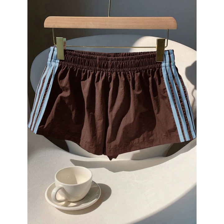 Retro Stripe High-Waist Shorts