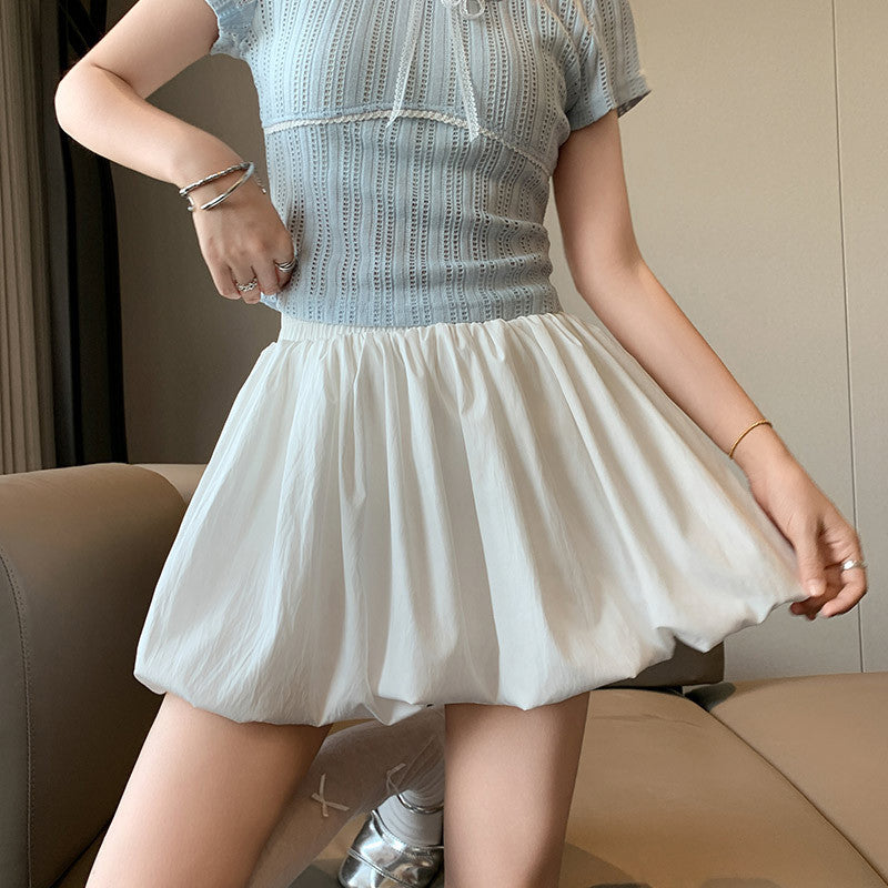 Bubble Mini Skirt with Shorts