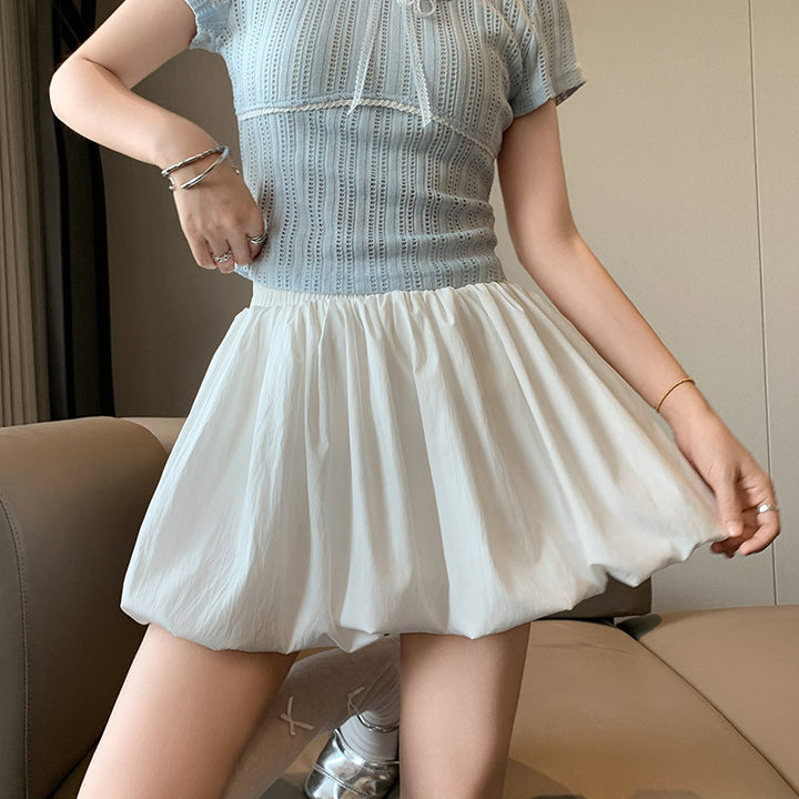 Bubble Mini Skirt with Shorts