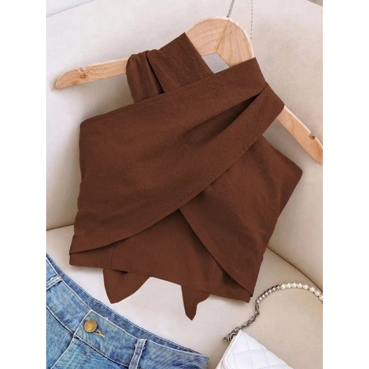 Cross Halter Backless Crop Top