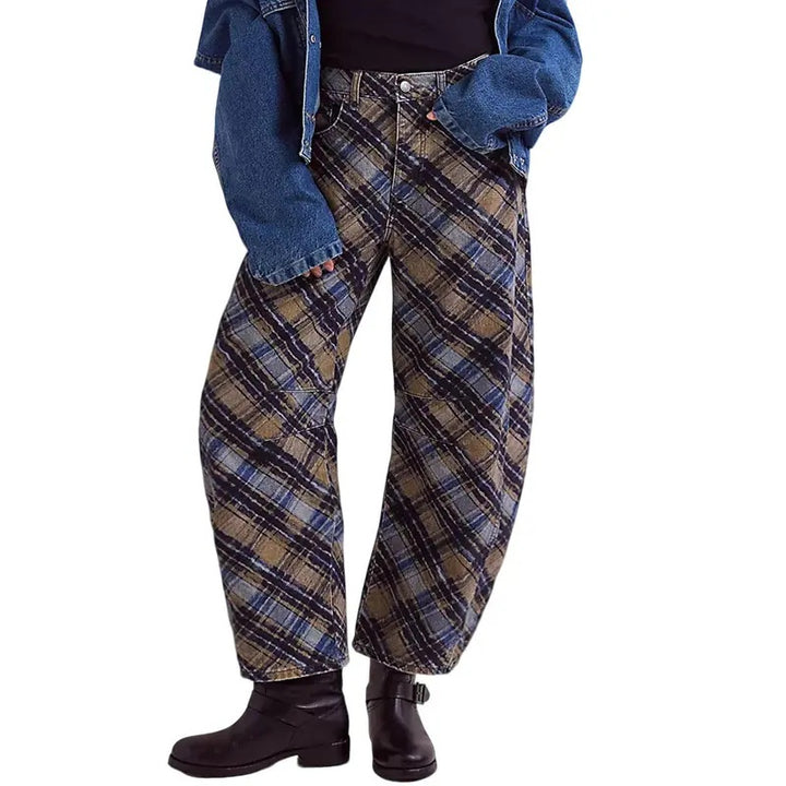 Vintage Print Wide Leg Pants