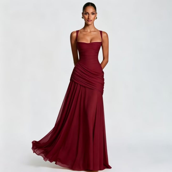 Elegant Ruched Maxi Dress