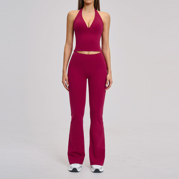 Halter Flare Yoga Two Piece Set