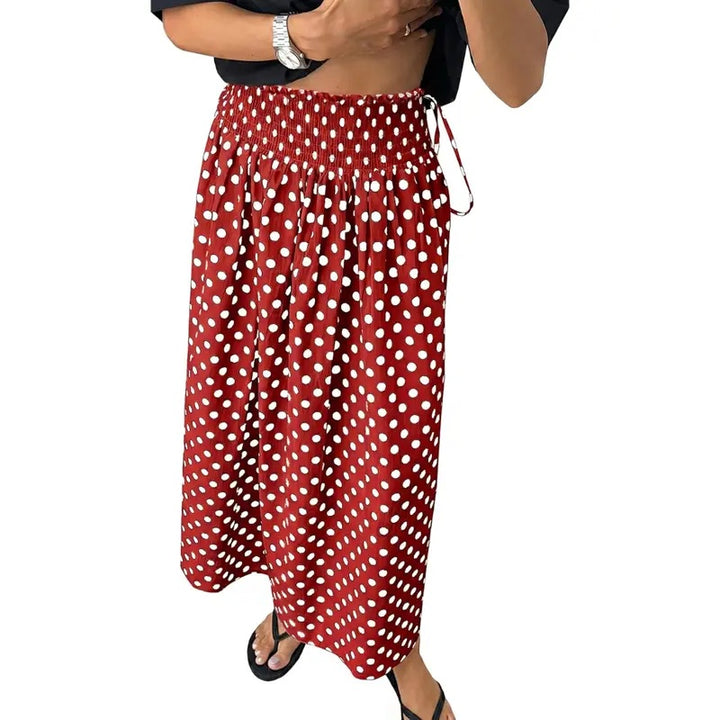 Boho Polka Dot Maxi Skirt
