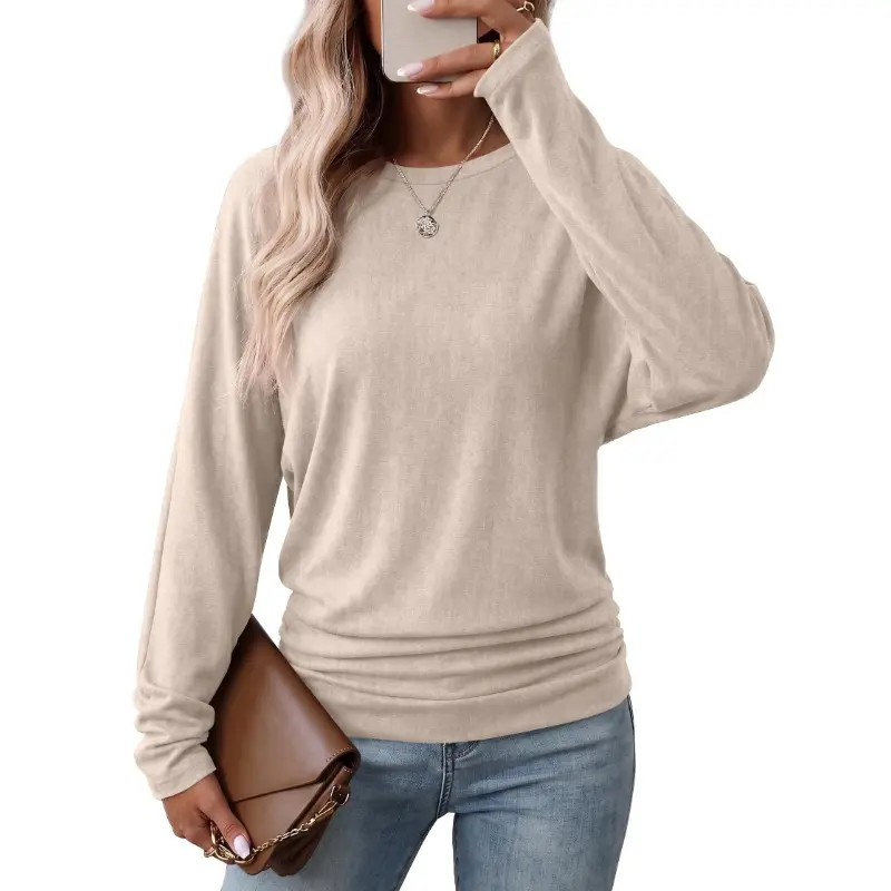 Round Neck Long Sleeve Knit Top