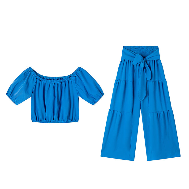 High Waist Wide Leg Tie Set